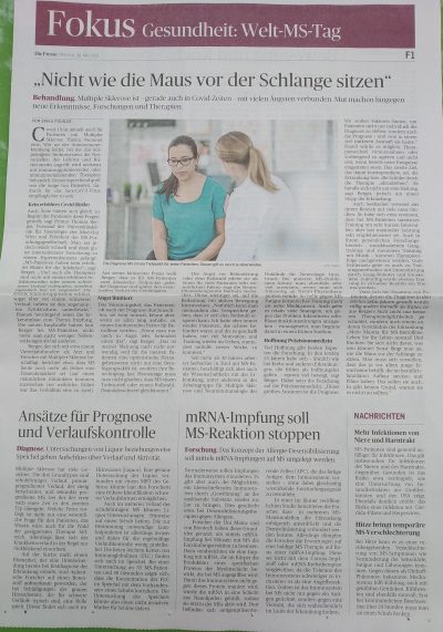 Fokus Welt-MS-Tag, Die Presse, 28. Mai 2021